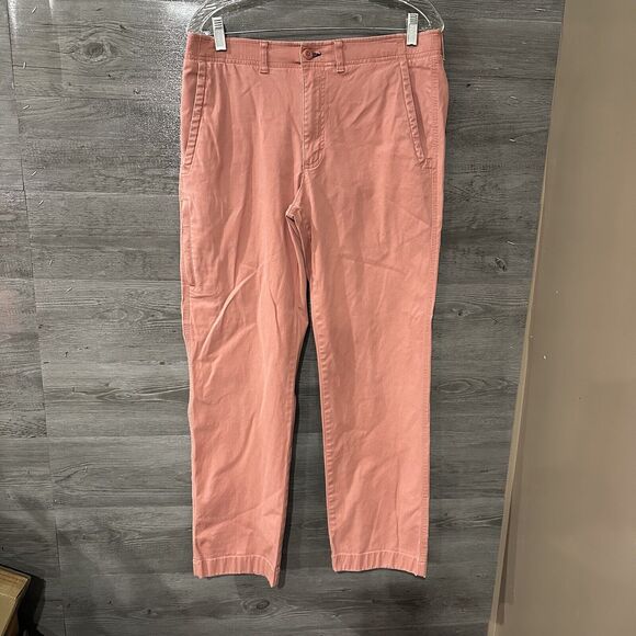 LL Bean Classic Fit Apparel Pink Stretch Pants Straight Leg Pockets Size 32 X 30 - Picture 1 of 8